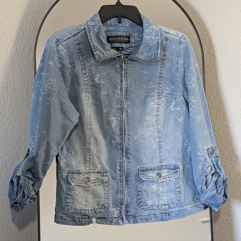 Women's Blue Denim Rose Jacket